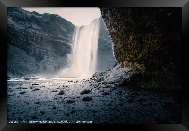 Skogafoss Waterfall Iceland Framed Print by matthew  mallett