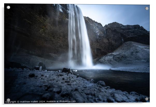 Seljalandsfoss Waterfall Iceland Acrylic by matthew  mallett