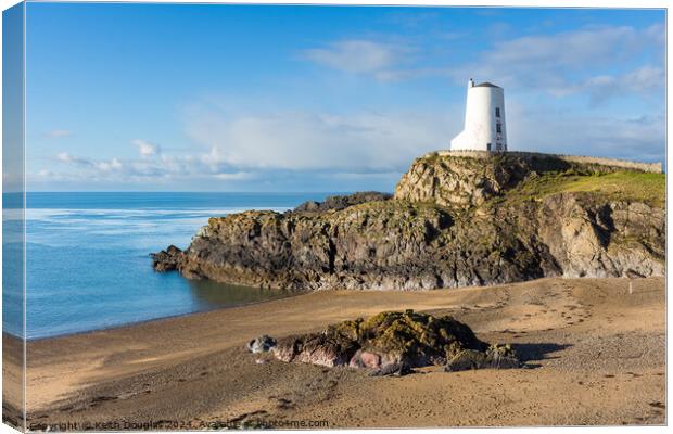 Tŵr Mawr lighthouse, Llanddwyn Island Canvas Print by Keith Douglas