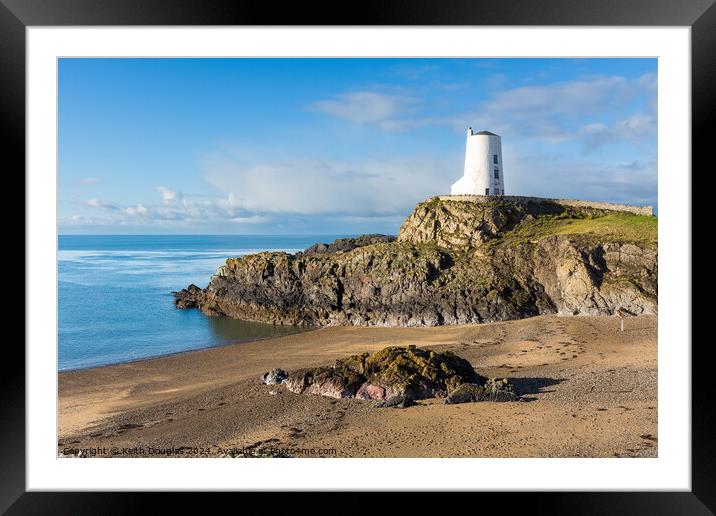 Tŵr Mawr lighthouse, Llanddwyn Island Framed Mounted Print by Keith Douglas