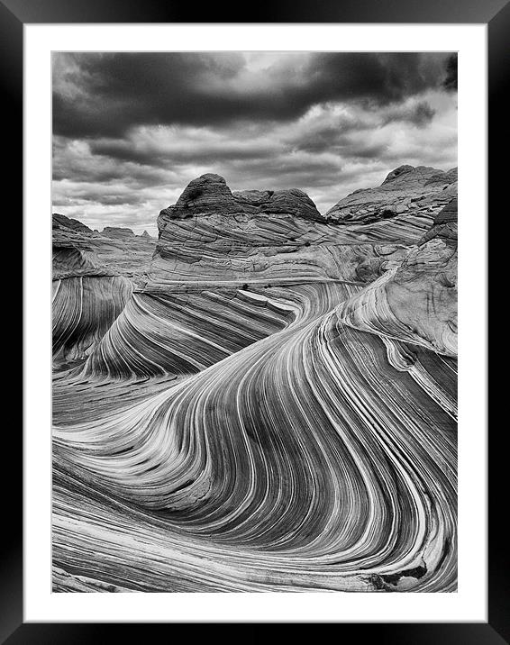 The Wave - Black & White 2 Framed Mounted Print by Sharpimage NET