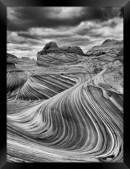 The Wave - Black & White 2 Framed Print by Sharpimage NET