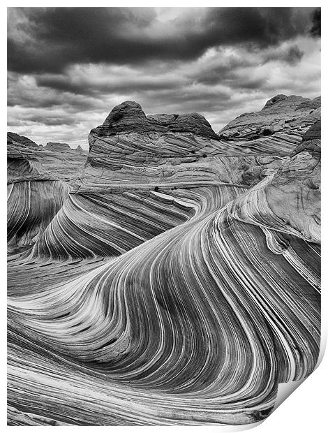 The Wave - Black & White 2 Print by Sharpimage NET