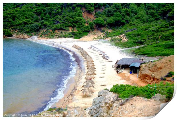 Agistros beach, Skiathos, Greece. Print by john hill