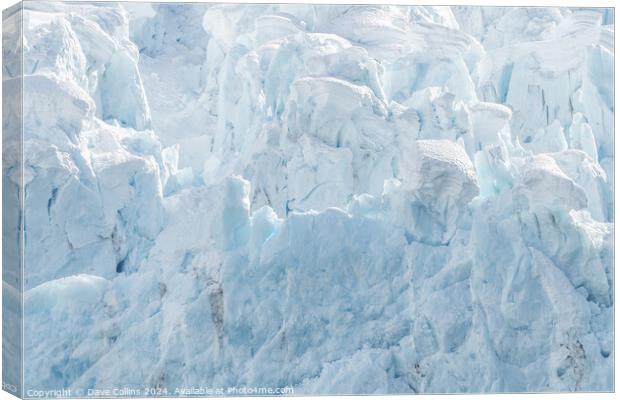 The ice at the front of a glacier, Alaska, USA Canvas Print by Dave Collins