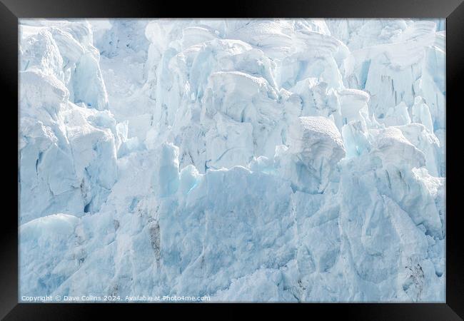The ice at the front of a glacier, Alaska, USA Framed Print by Dave Collins