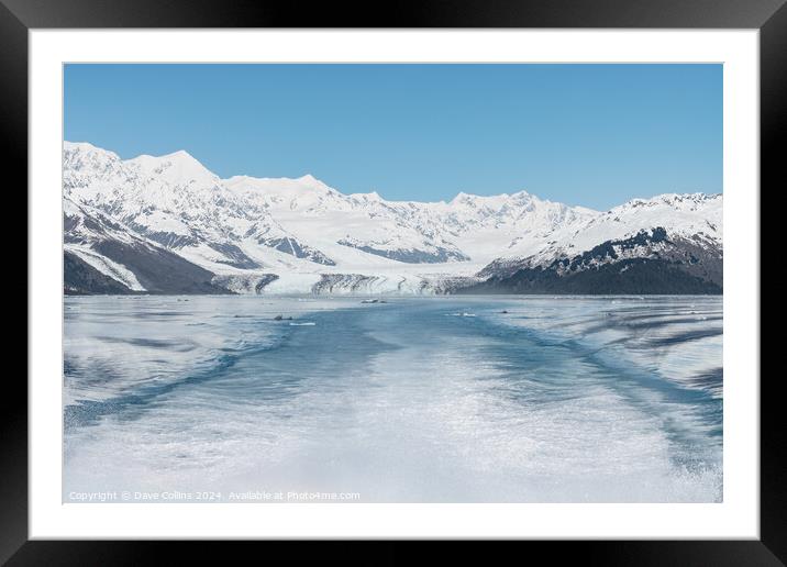Harvard Tidewater Glacier at the end of College Fjord with the boat wake in the foreground, Alaska, USA Framed Mounted Print by Dave Collins