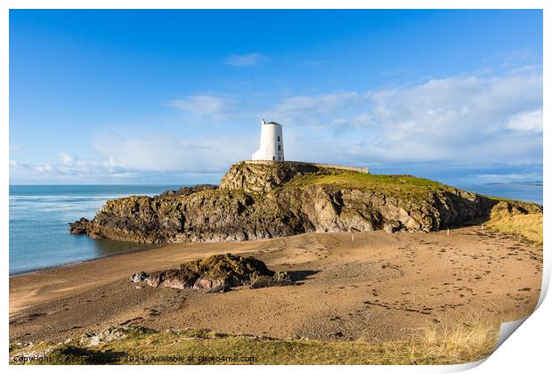 Tŵr Mawr lighthouse on Llanddwyn Island, Anglesey Print by Keith Douglas