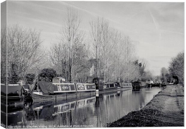 Winter on the Kennet and Avon Canal - 35mm Film Canvas Print by Stephen Young