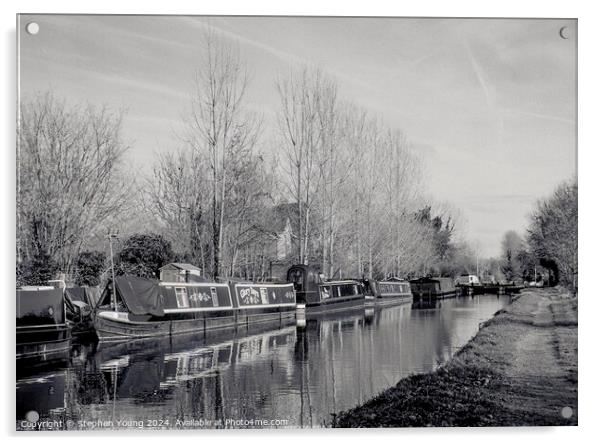 Winter on the Kennet and Avon Canal - 35mm Film Acrylic by Stephen Young