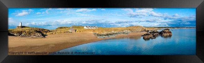 Llanddwyn Island, Anglesey - Panorama Framed Print by Keith Douglas