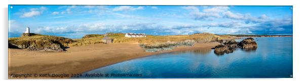 Llanddwyn Island, Anglesey - Panorama Acrylic by Keith Douglas