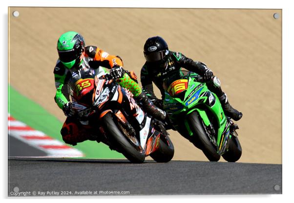 Pirelli National Junior Superstock- Brands Hatch  Acrylic by Ray Putley