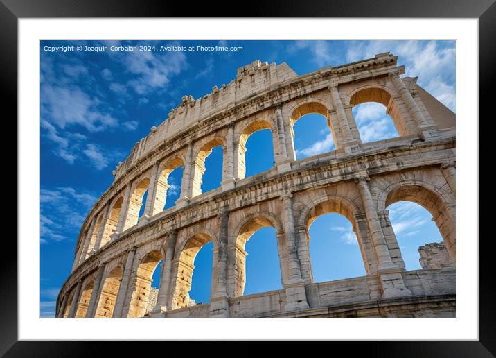 Ruins of a coliseum, the arena of a Roman construc Framed Mounted Print by Joaquin Corbalan