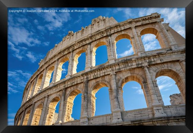 Ruins of a coliseum, the arena of a Roman construc Framed Print by Joaquin Corbalan