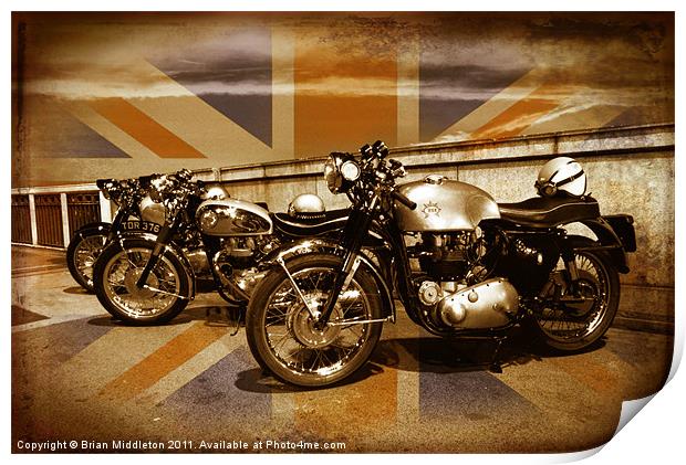 Cafe Racers on Chelsea Bridge Print by Brian Middleton
