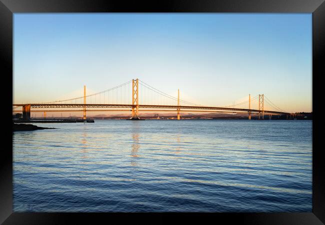 Forth Road Bridge and Queensferry Crossing Framed Print by Darren Galpin