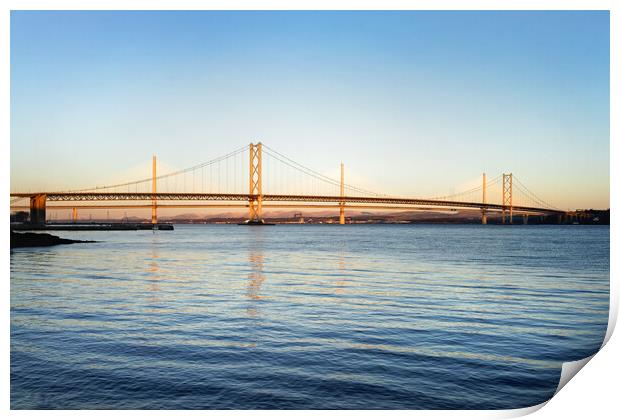 Forth Road Bridge and Queensferry Crossing Print by Darren Galpin