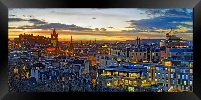 Edinburgh Skyline at Sunset Framed Print by Darren Galpin