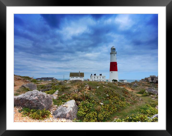 Portland Bill Lighthouse Framed Mounted Print by Les Schofield