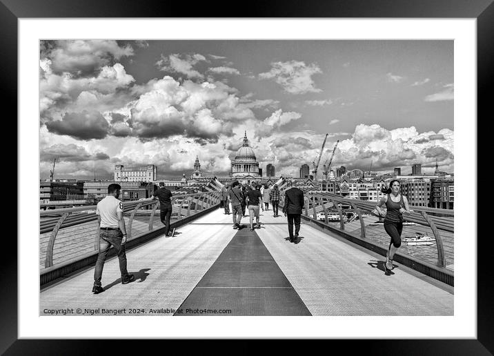 The Millennium Bridge  Framed Mounted Print by Nigel Bangert