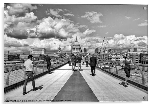 The Millennium Bridge  Acrylic by Nigel Bangert