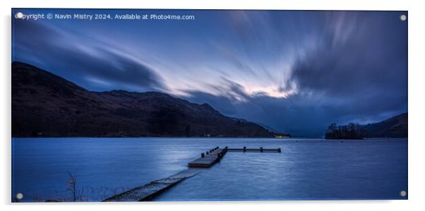 Loch Earn Blue Hour Acrylic by Navin Mistry