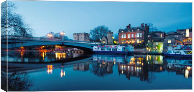 Evening on York River Ouse Canvas Print by Alison Chambers