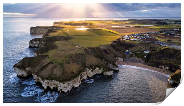 Sunshine on Flamborough Head Print by Tim Hill