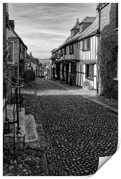 Outdoor street Mermaid Street Rye East Sussex Engl Print by John Gilham