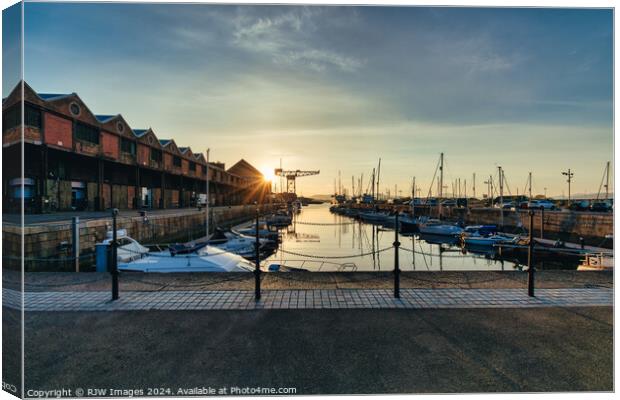 James Watt Marina Sunset Canvas Print by RJW Images