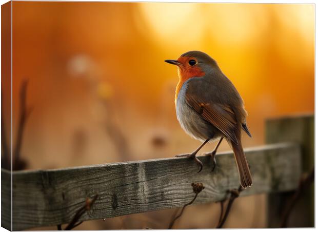 Robin Red Breast Bird Canvas Print by T2 