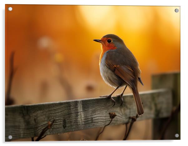 Robin Red Breast Bird Acrylic by T2 