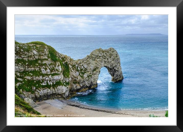 Durdle Door Limestone Arch Dorset   Framed Mounted Print by Diana Mower