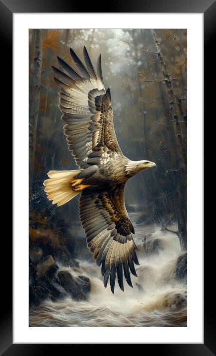 Golden Eagle Art Framed Mounted Print by T2 