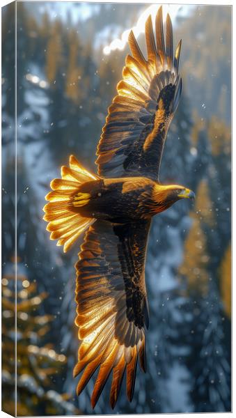 Golden Eagle Art Canvas Print by T2 