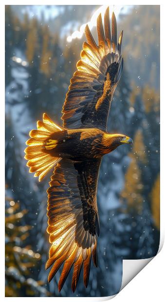Golden Eagle Art Print by T2 