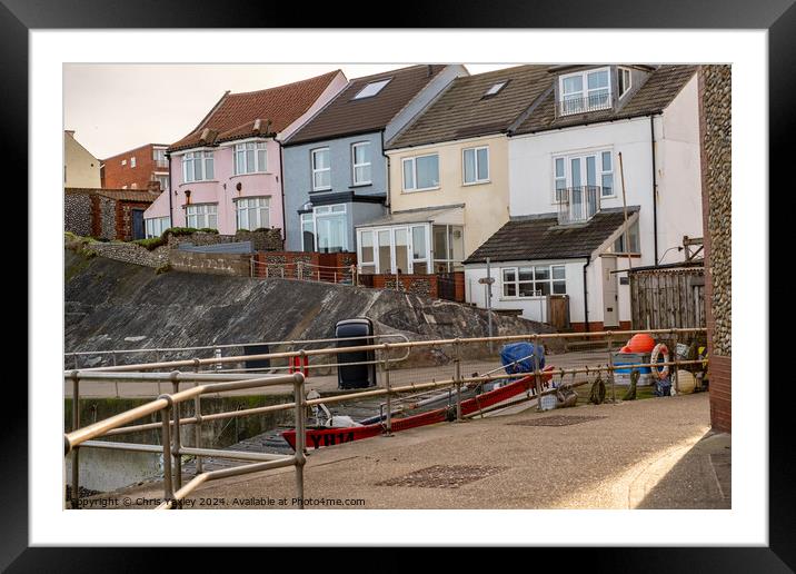 Fishermen's cottages in Sheringham, Norfolk Framed Mounted Print by Chris Yaxley