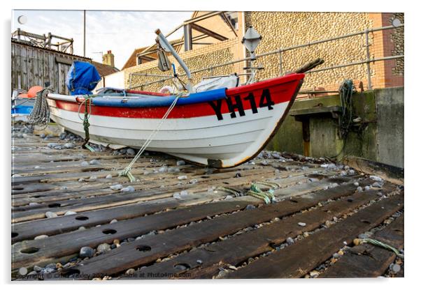Fishing boat in Sheringham, North Norfolk Acrylic by Chris Yaxley