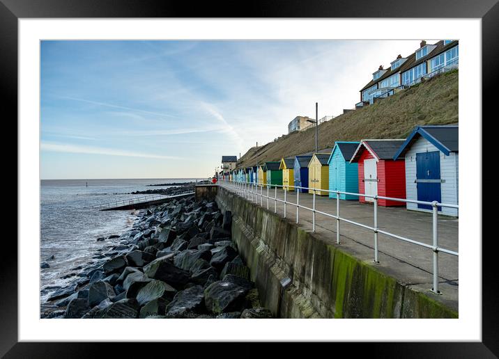 Sheringham beach huts Framed Mounted Print by Chris Yaxley