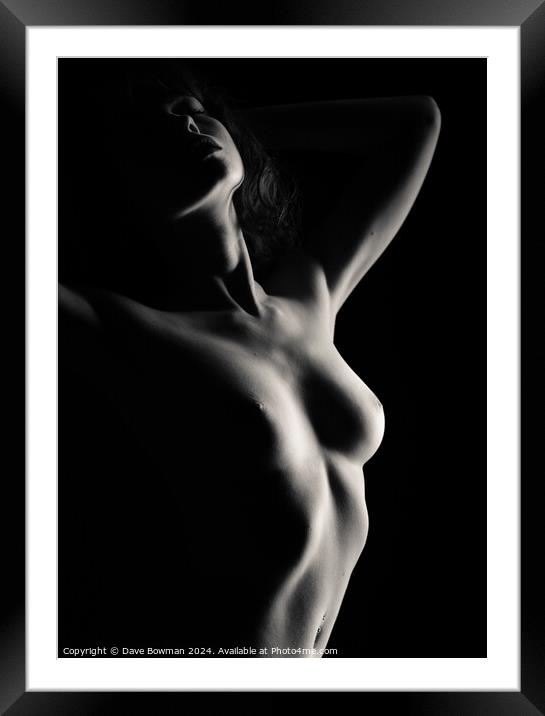 Nude Study No12 Framed Mounted Print by Dave Bowman