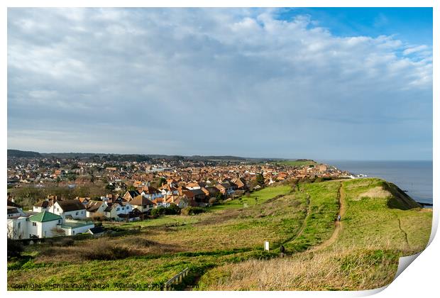 High up view over Sheringham, Norfolk Print by Chris Yaxley