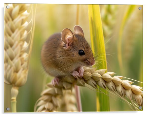 Harvest Mouse in a field of Barley Acrylic by T2 