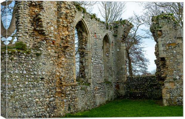 The Priory of St Mary in the MEadow Canvas Print by Chris Yaxley