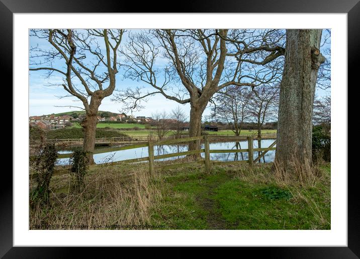 Pond of the priory of St Mary in the Meadow Framed Mounted Print by Chris Yaxley