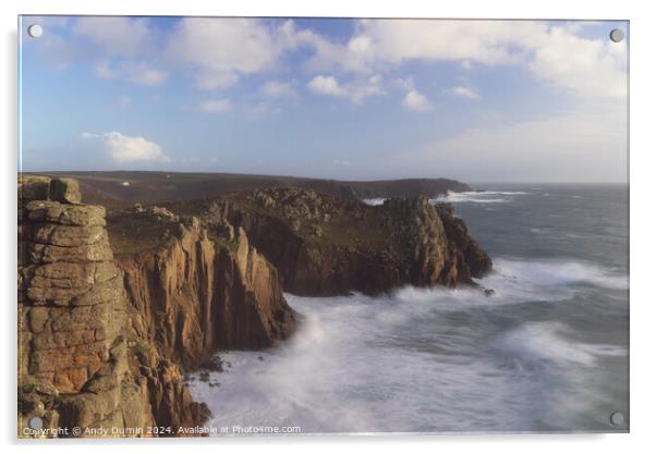 Zawn Trevilley Land's End Acrylic by Andy Durnin