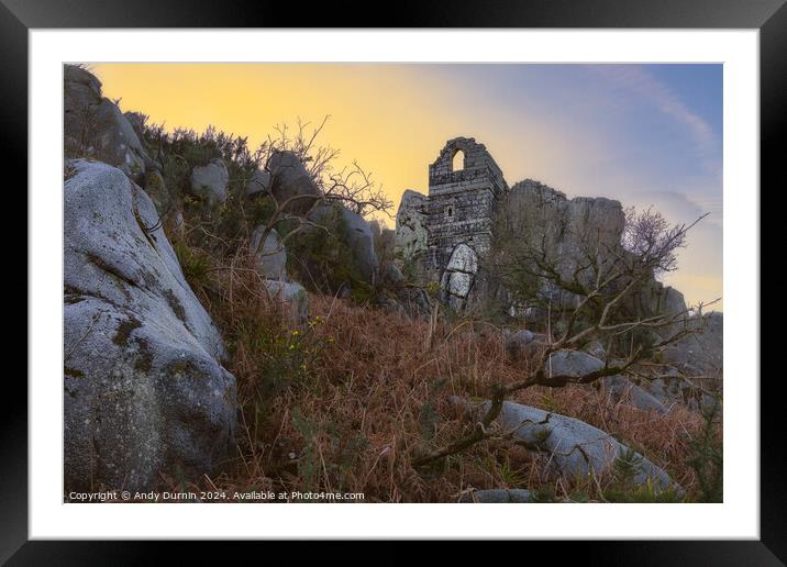 Roche Rock Framed Mounted Print by Andy Durnin
