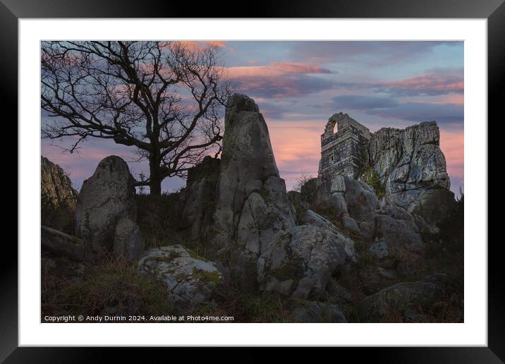 Roche Rock Framed Mounted Print by Andy Durnin