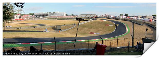 Pits Paddock & Circuit - Brands Hatch  Print by Ray Putley