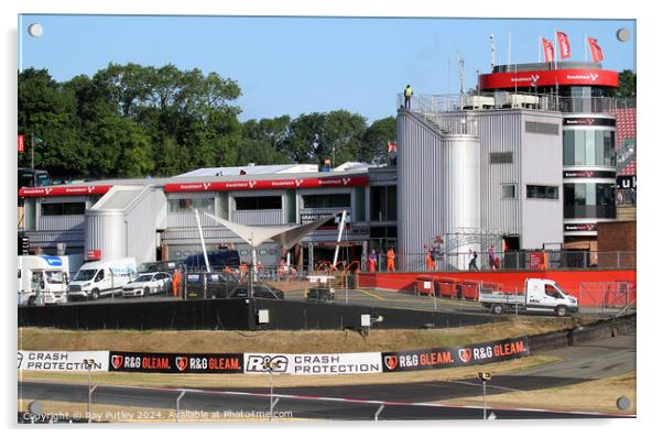 Pits Paddock & Circuit - Brands Hatch  Acrylic by Ray Putley